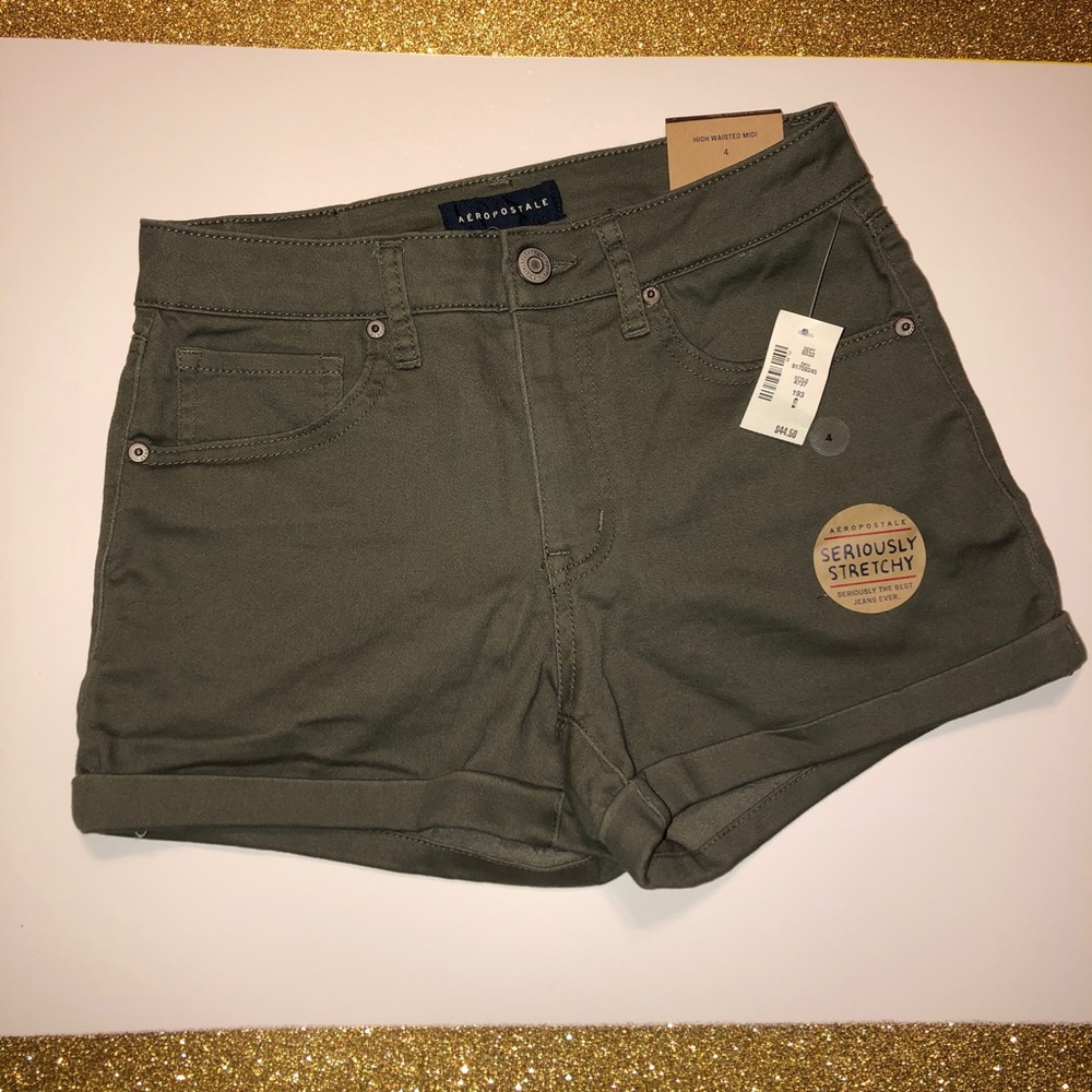 Aeropostale High Waisted Midi Shorts